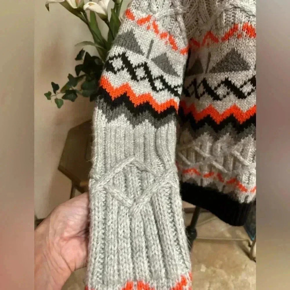 MAGASCHONI FAIR ISLE CABLE KNIT GEOMETRIC DESIGN CASUAL PULLOVER SWEATER SIZE L - Picture 9 of 11